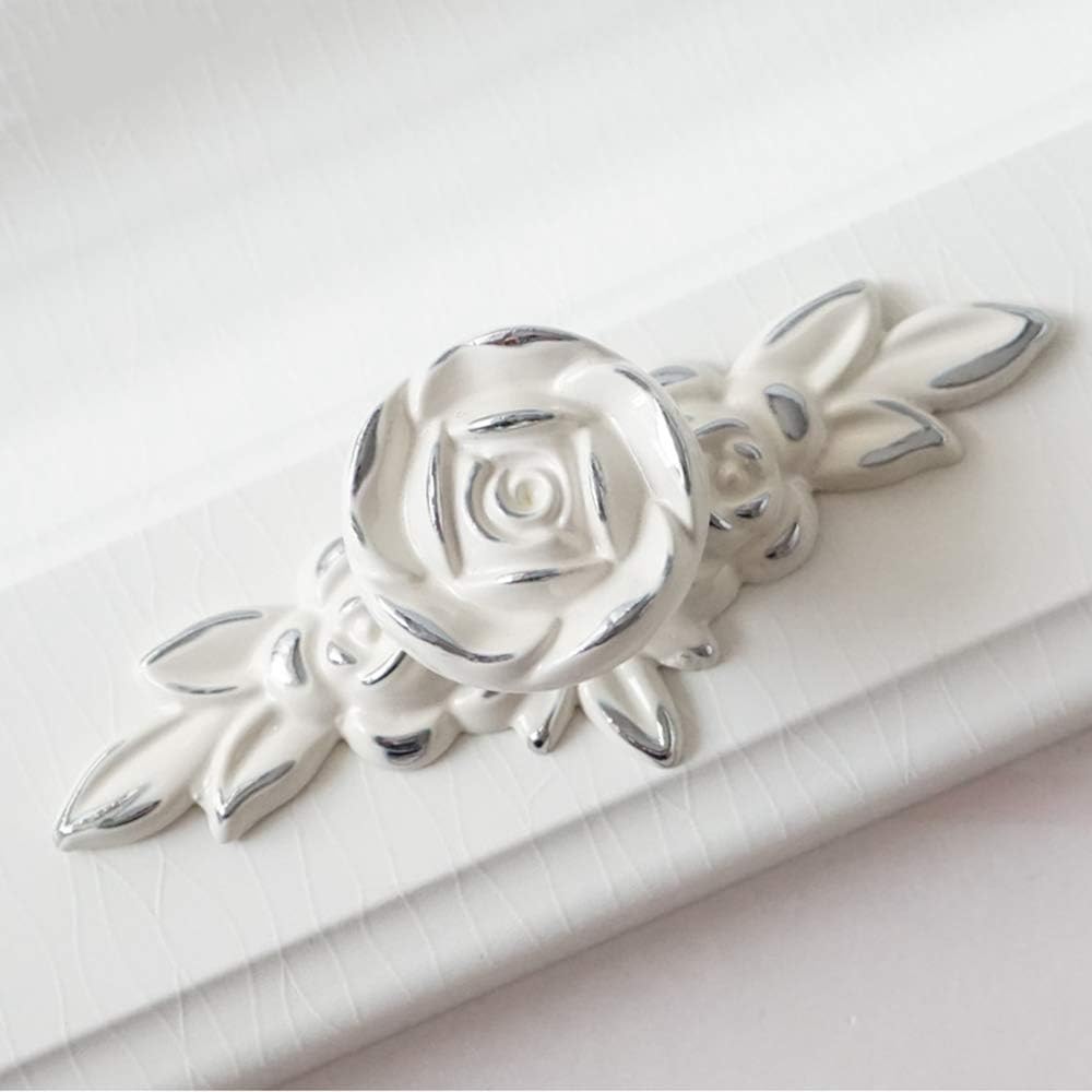Dresser Drawer Knobs Pulls Handles Rose Flower Kitchen Cabinet Knobs Pull Knob Hardware