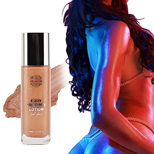 VIOLA HOUSE Iluminadores Líquidos Body Face, Bronzer Maquillaje Fluido Com Brilho, Iluminador, Creme Bronzeador, Fórmula Vegana. 100 ml/90 oz (Rose Gold)