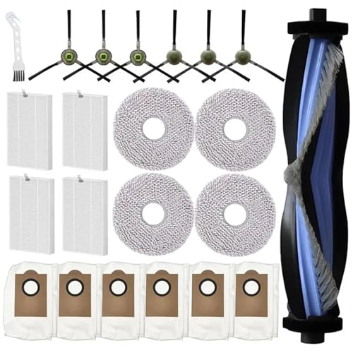 HLGDSWO Compatibile con il kit aspirapolvere robot Lefant, 1 spazzola principale, 4 filtri HEPA, 4 panni for mocio, 6 sacchetti for la polvere, 6 set di spazzole laterali