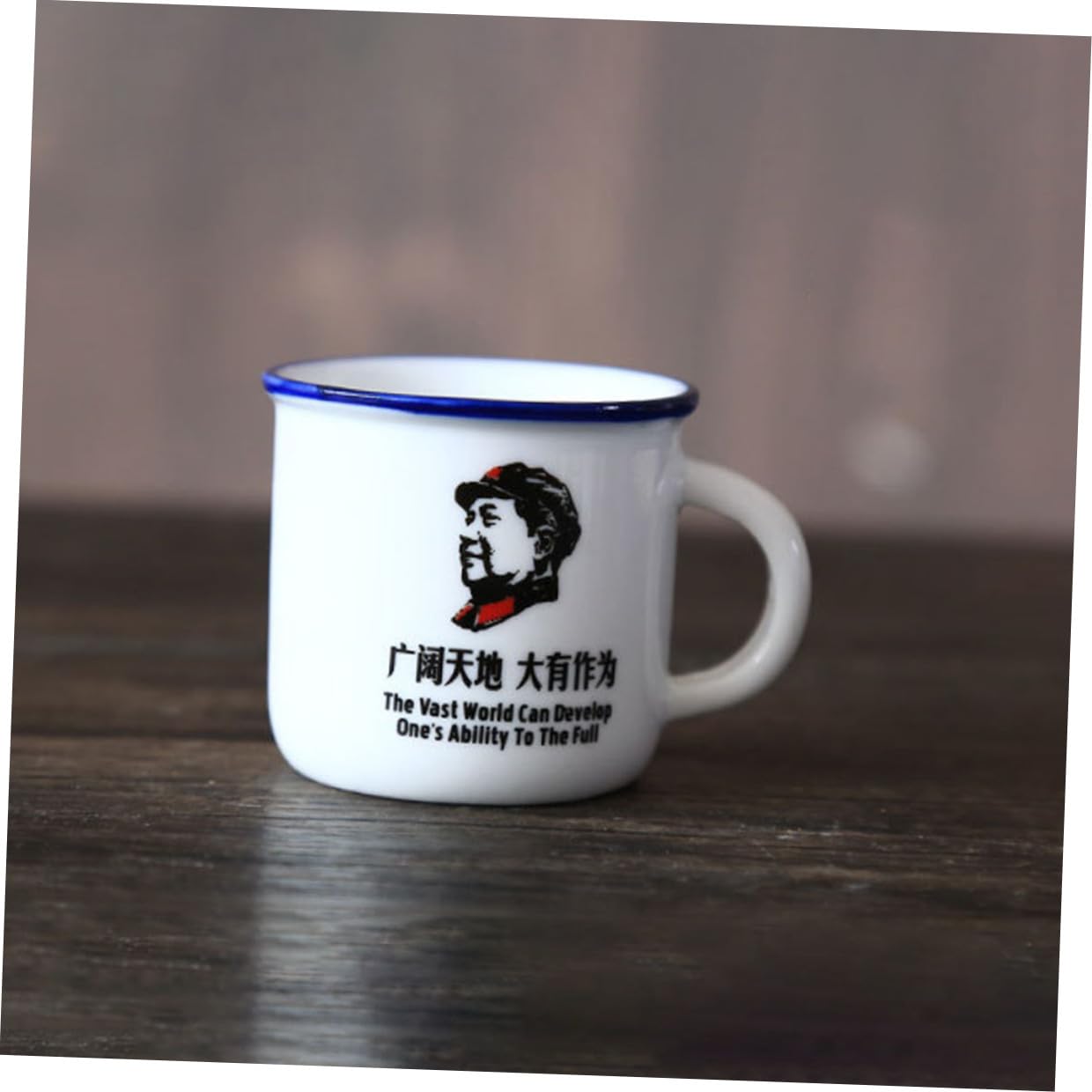 VANZACK 6 Stück Emaillebecher Vintage Wasserbecher Retro Stil Haushalts Emaillebecher aus Rostfreiem Material Rutschfester Griff Chinesisches Design Langlebiger Tee und Kaffeebecher