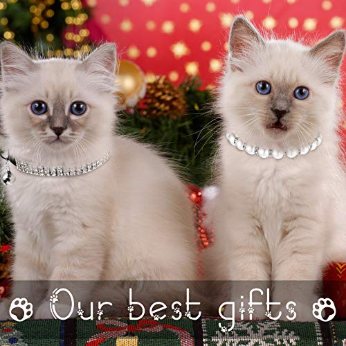 Collier strass pour chien chat collier perle ajustable avec clochette - 7