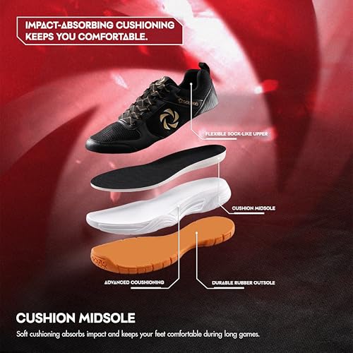 Image of SOLPRO Power Smash Badminton Shoes | Flex Support Outsole | Court Grip | Shock Absorbing Cushion | Breathable Mesh Upper | Stability Ridges