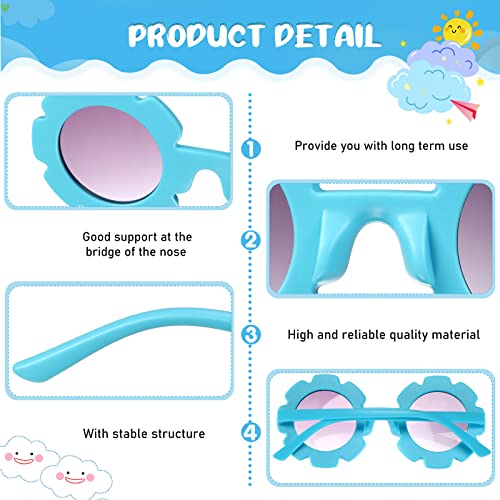 100 Pairs Kids Flower Sunglasses Bulk,Round Toddler Girls Flower Shaped Sunglasses,Colorful Cute Floral Eyewear for Beach, Pool, Outdoor Summer Party Favors3