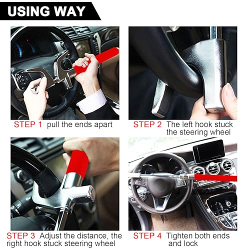 image for Tevlaphee Steering Wheel Lock For Cars,Wheel Lock,Vehicle Anti-Theft L