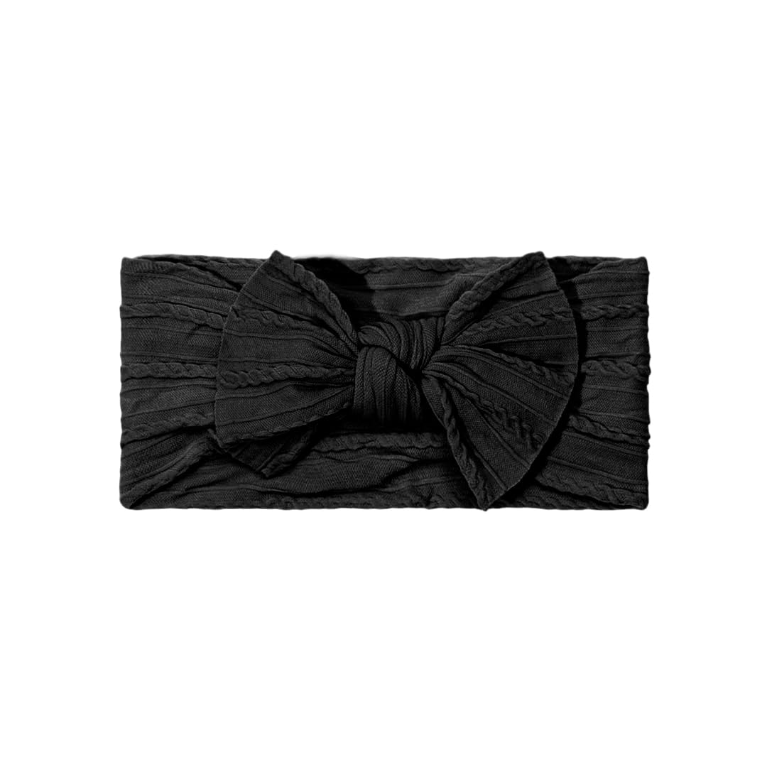 SYGA Baby Headbands Soft Nylon Bow Hairbands Strechable for Newborns, Infants, Toddlers and Kids 0-3 Years (Black)-image-24