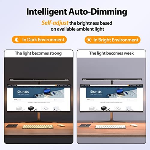 LED Desk Lamp for Home Office, 31.5'' Wide Bright Lighting with Dimming and Timer