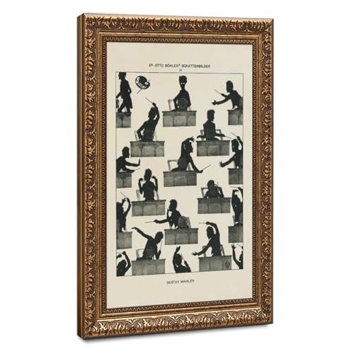 Toile Gustav Mahler de qualité supérieure avec cadre de suspension élégant 50x76