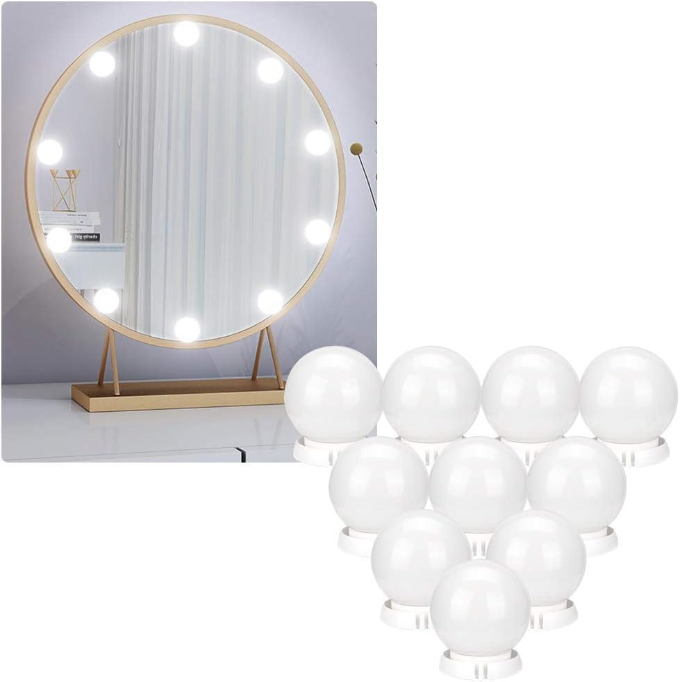 Mitening Hollywood Vanity Mirror Lights, USB Cable Makeup Lights with 10 Dimmable Light Bulbs Kit for Makeup Dressing Table [Energy Class A ]