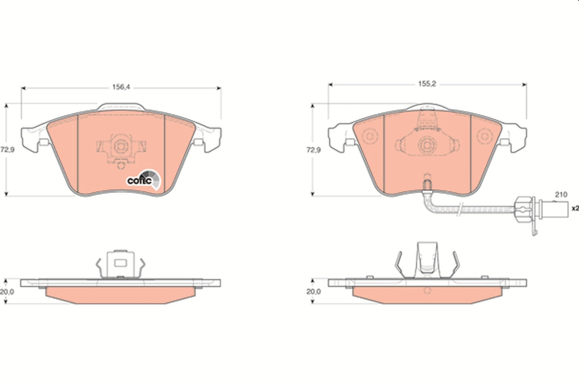Image secondaire de Kit de Plaquettes de Frein TRW GDB1659 pour Audi A6 C6 - Essieu Avant