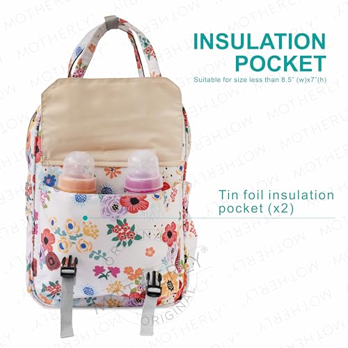 Image of Motherly Printed Diaper Bag for Mothers for Travel, Maternity Bag for Newborn Baby, Mothers Travelling Bag, Multiple Pocket Water Resistant Baby Bag, Hospital Bag for mom(Garden Glam)