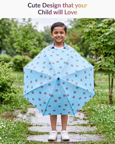 Image of Destinio Umbrella for Kids; Stylish & Cute, Child Safe, 100% Waterproof; Kids Umbrella for Girls, Boys and Baby