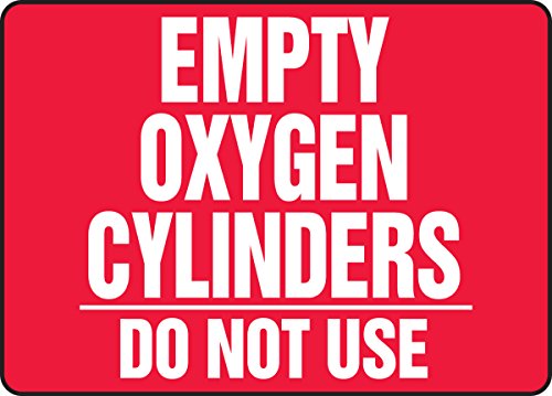 Panneau bouteilles oxygène vides Accuform MWLD502XT plaque signalétique de sécurité rouge