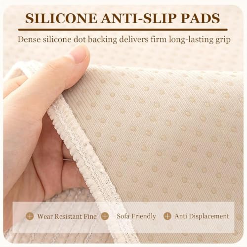 Housse de canapé en chenille marron pour protéger le sofa des animaux - 3