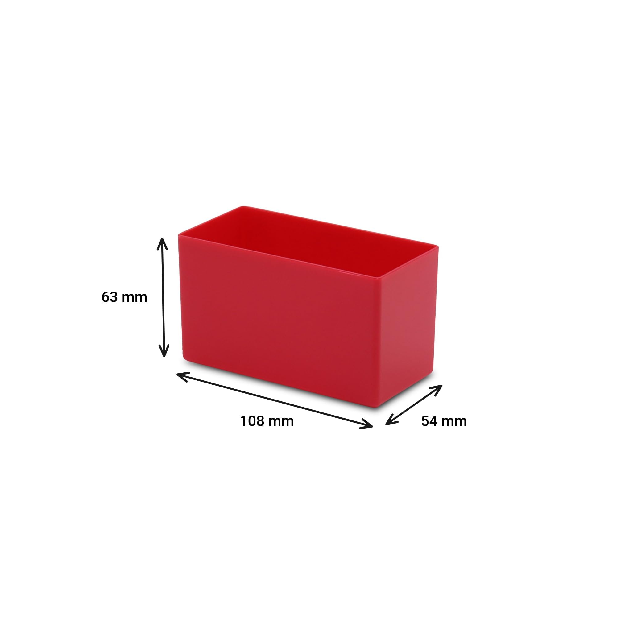 1a-TopStore 25 Stück Einsatzkasten Serie E63, farblich sortiert, 5 Farben u. 4 Größen, aus Polystyrol, Industrienorm, für Schubladen, Sortimentskästen etc. (farbmix, 63/2 108x54x63 mm)