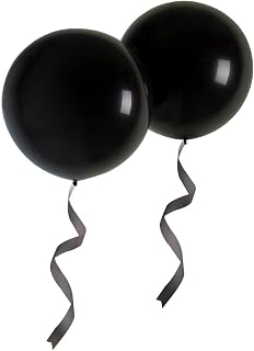 24 Inch Giant Round Balloons 10 Packs Black Latex Balloons for Photo Shoot Wedding Baby Shower Birthday Party Decorations