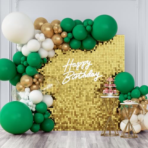 Image of Shimmer Wall Backdrop Gold Square Sequin Wall Panel Backdrop Decor for Wedding, Anniversary, Birthday, Party, 24 Panels