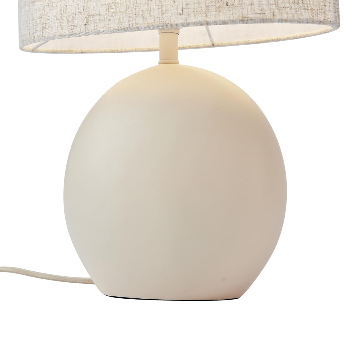 Qazqa Japandi Tischleuchte mit Schirm, Tischlampe - Timo - Beige, Oval, max. 15W, Geeignet für LED, 45cm, Ideal als Schlafzimmerlampe und Wohnzimmerlampe