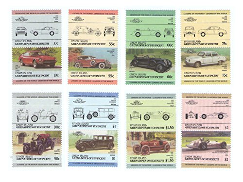 Vecchie automobili 16 francobolli (8 coppie) fissato 100 anni di automobili/Union Islands - Grenadines di St.Vincent/MNH