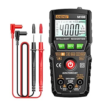 Eryue M108 Smart Digital Multimeter Auto Range 4000 Counts NCV Universal Meter Handheld Multifunctional Tester Voltmeter Ammeter with Ba Light Flashlight AC/DC Voltage & t Resistance