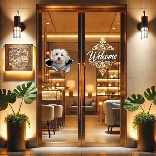 Image of Cute Dog Stickers for Car Window Decals Waterproof Funny Sticker (Maltese Car Sticker)