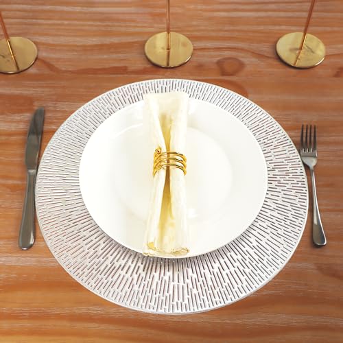 Snowkingdom PLACE-MATS Silver Round Placemats Set Of 6 thumb #4