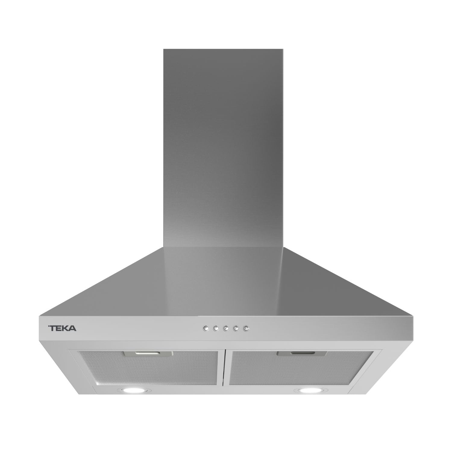 TEKA Campana Decorativa Piramidal, Acero Inoxidable, 3 Velocidades, 60 cm | Control Electrónico, Lámparas LED Dobles, 2 Filtros de Aluminio, Reducción de Salida Incluida, DBP 68150 EOS IX