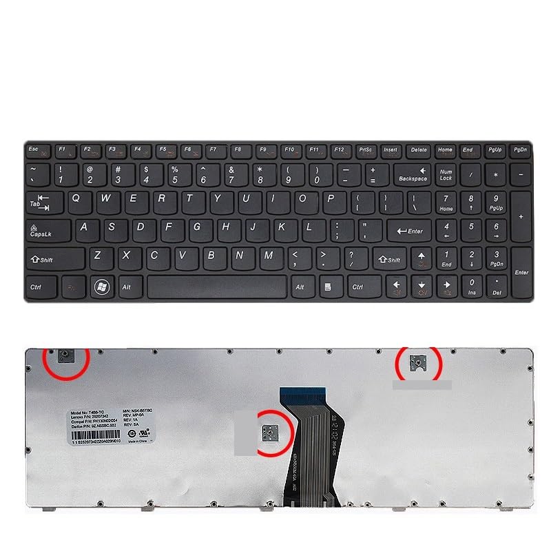 Clavier US Lenovo G580 d'origine avec cadre pour une frappe stable