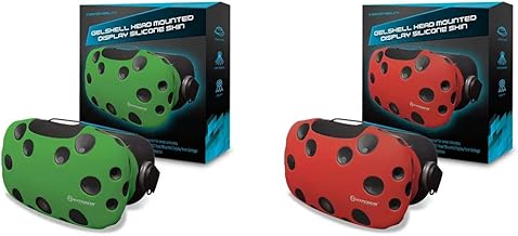 Hyperkin GelShell Headset Silicone Skin for HTC Vive (Green) & GelShell Headset Silicone Skin for HTC Vive (Red)