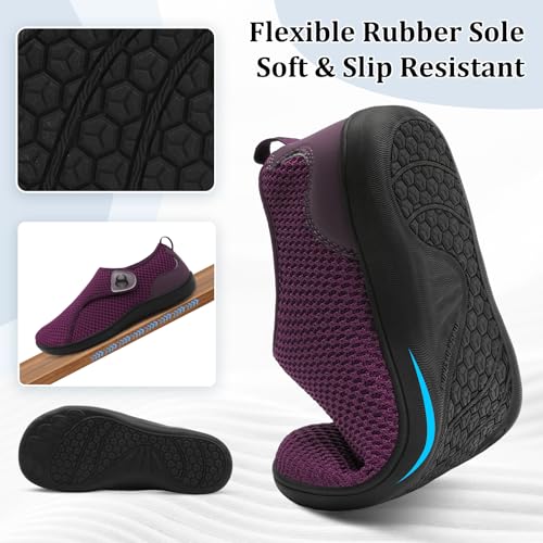 Image of Womens Walking Shoes Comfortable Wide Diabetic Shoes Adjustable Zero Drop Edema Shoe Breathable Neuropathy Nursing Shoes Casual Wide Width Sneakers