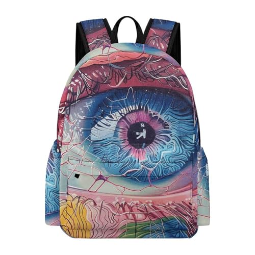 Backpack Travel Laptop Backpack for Men Women Close-Up of Eyeball Casual Daypack Adjustable Lightweight Computer Bag