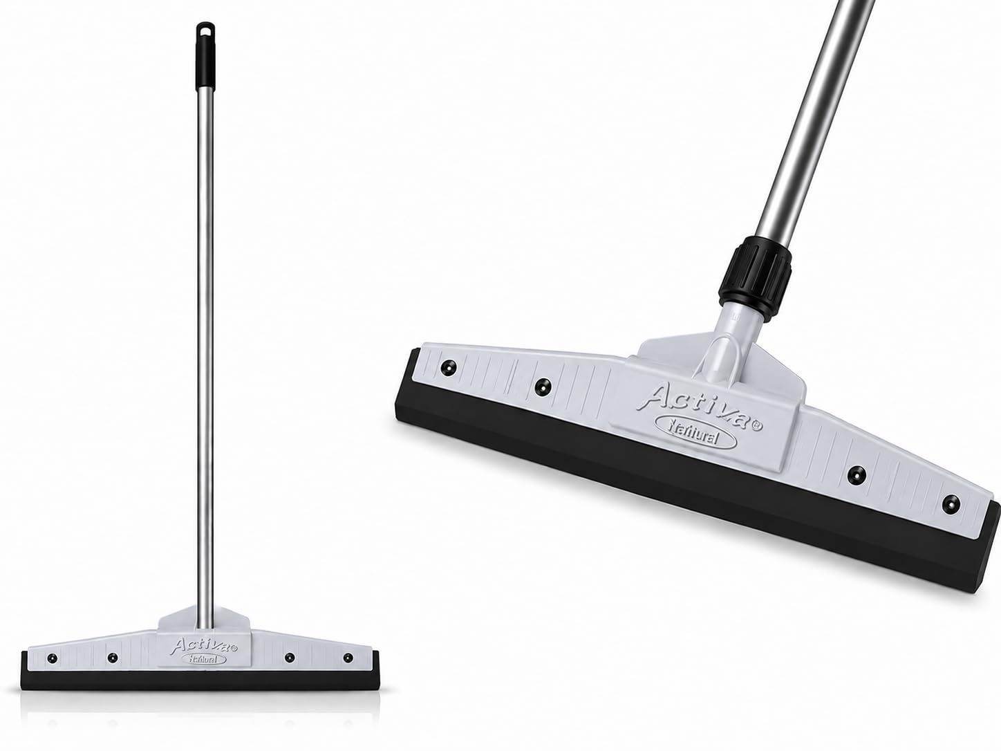 Active Natural Floor Wiper with Long Handle, Heavy Duty Rubber Squeegee for Bathroom, Kitchen, Balcony and Wet Floor Cleaning, 40 cm-image-39