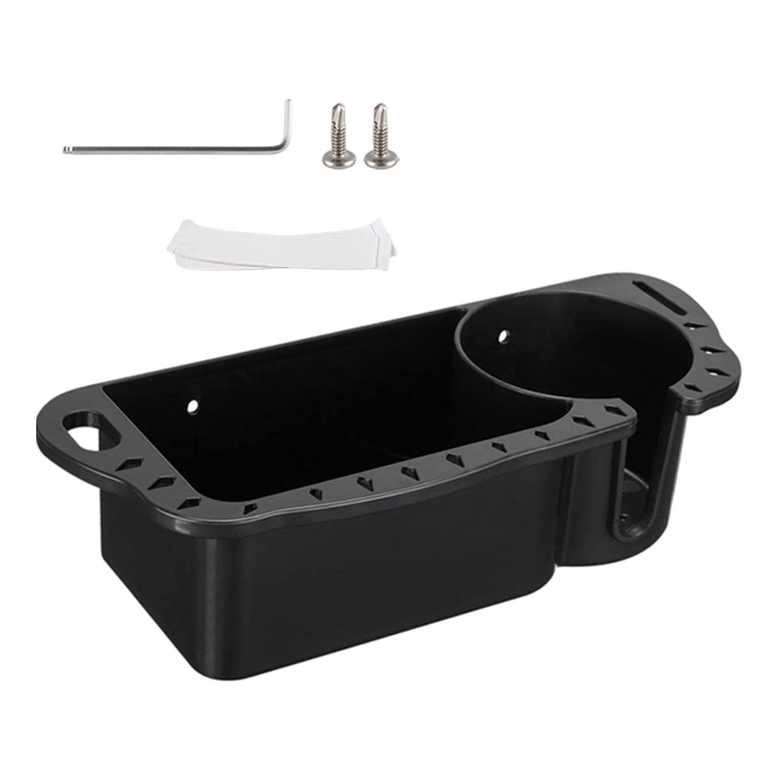 Milageto Organisateur de Caddie de Bateau, pièces de pêche, Durable, Stable, Double Porte-gobelet de Bateau Profond boîte de Caddie de Stockage Marin pour Bar