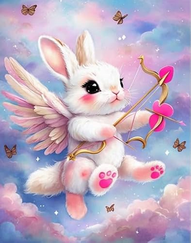 XFENDOUDOU Cross Stitch Kits 11 ct Stamped, Easy Pattern Needlepoint Kits Embroidery Crafts for Adults Beginners Gift，Rabbit 40x50cm