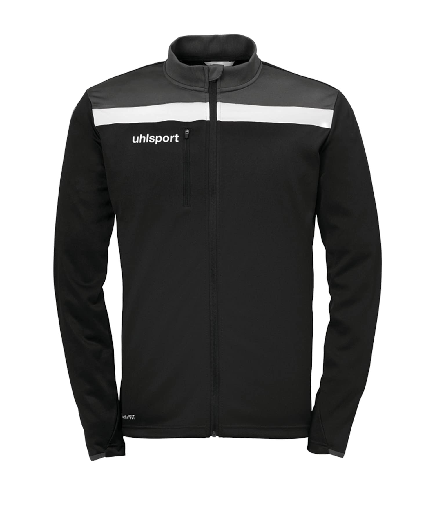 Uhlsport Offense 23 Poly Jacket Men's Sports Jacket - Black/Anthra/White, 4X-Large