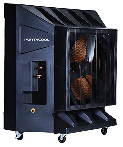 Portacool PAC2K36HPVS 36-Inch Portable Evaporative Cooler, 10100 CFM, 2600 Square Foot Cooling Capacity, Variable Speed, Black