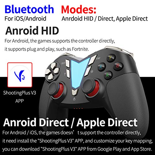 Mobile Game Controller for Fortnitee, IFYOO ONE Pro Wireless Gaming Gamepad, Compatible with iPhone iPad(NOT Include iOS 13.4 or Above), Android Phone/Tablet/TV, PC Win Steam - BS - Thumbnail 4