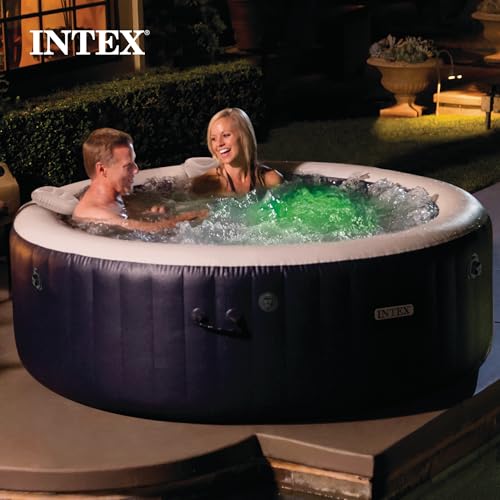 Image of INTEX PureSpa 4 Person Inflatable Hot Tub with Energy-Efficient Spa Cover