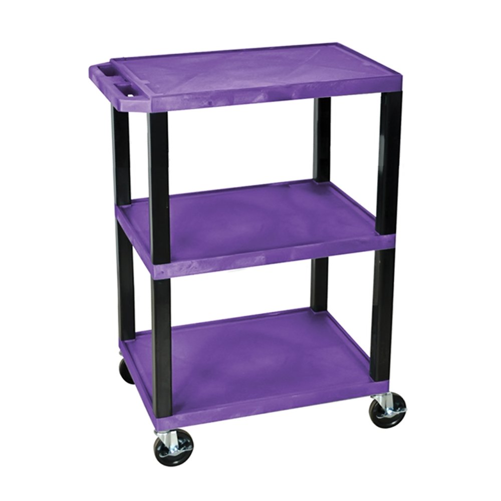 Luxor - Luxor Purple 3 Shelf Specialty Utility Cart (WT34PS)