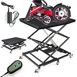 Mujocooker Wheelchair Lift for Car, Scooter Wheel Chair Lift, Electric Scissor Lift Table, Lift Table w/ 4 Brake Wheels, Coffee Table Lift with 6 Wheels, for Material Handling and Transportation