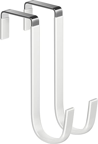 Miniatura 12 de Ganchos de metal para puerta con revestimiento de plástico de 10 pulgadas para puerta de 0.5 a 1 3/8 pulgadas, 4 piezas de resistente toalla K: WT