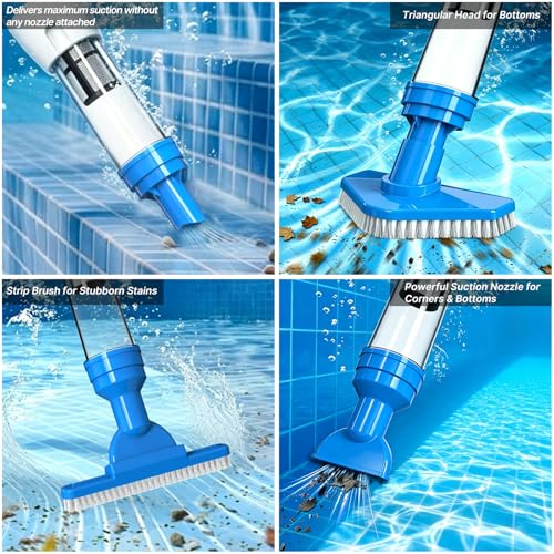 Image of 4 in 1 Cordless Rechargeable Small Pool Vacuum spa hot tub 90 Mins Running Time, 12 Gallons /Min Powerful Suction 2026 new
