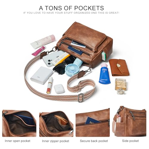 Bluome 7L Crossbody Purses for Women, Medium Crossbody Bags Vegan Leather Shoulder Handbags with Adjustable Strap4