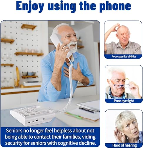 Azonee-Landline-Phones-for-Seniors-Big-Button-Phones-for-Seniors-9-Picture-Replaceable-One-Touch-Dial-110dB-Amplified-Ringer-House-Phones-for-The-Hearing-Visually-Impaired-Dementia-and-Alzheimer