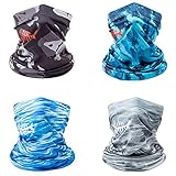 Bassdash(バスダッシュ) ネックガード UVネックゲイター ロードバイク フェイスマスク スポーツ ネックウォーマー 防風 防寒 釣り サイクリング マスク 男女兼用 (4色セットA)