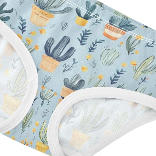 ZZKKO Watercolor Cactus Leaf Girls Underwear Toddler Panties for Girls Comfort Brief Size 2-8T3