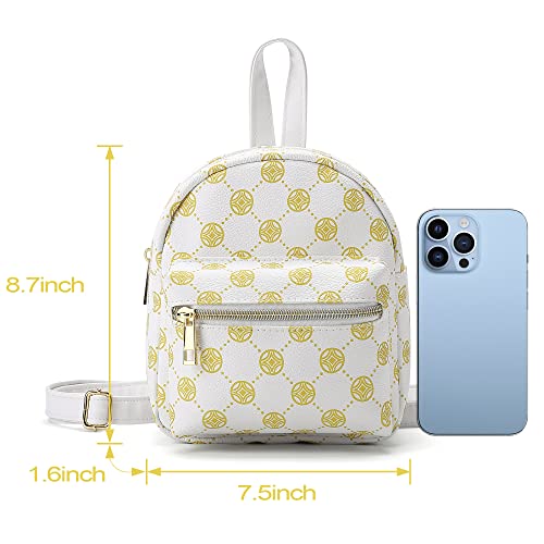 Casual Daypacks Water Resistant Casual Daypack Backpack With Copper Coin Pattern Mini Backpack For Women(Beige) #TOP3