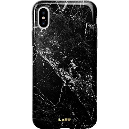 Laut - Huex Elements For Iphone Xs/Iphone X | Classic Marble Patterns | Durable | Wireless Charging Compatible (Marble Black) #TOP1