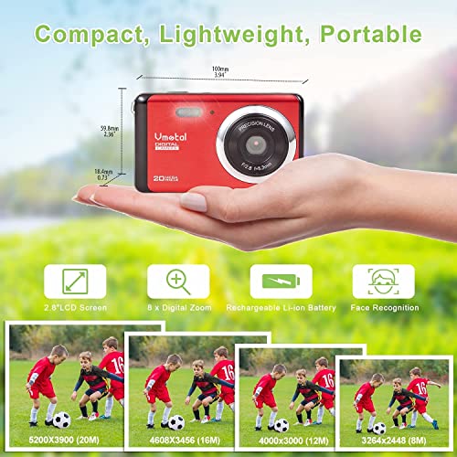 Mini Digital Camera, Vmotal Fhd 1080P Kids Camera 20Mp Cameras For Photography 2.8 Inch Lcd Point And Shoot Digital Cameras Vlogging Camera For Kids Teens Beginners Elderly-Holiday Birthday Gift #TOP2