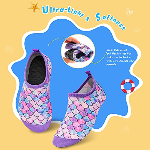 Image of WateLves Kids Water Shoes Toddler Girls Boys Barefoot Non-Slip Quick Dry Aqua Socks for Beach Swim Walking
