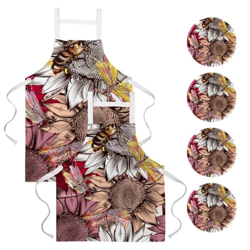 Tablier de cuisine de qualité lot de 2 avec broches pour service de bar et restaurant chic